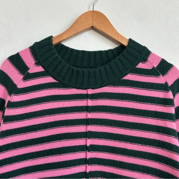Anthropologie/Maeve Sweater Women Medium Pullover Boxy Slouchy Stripe Pink Green - Picture 3 of 10